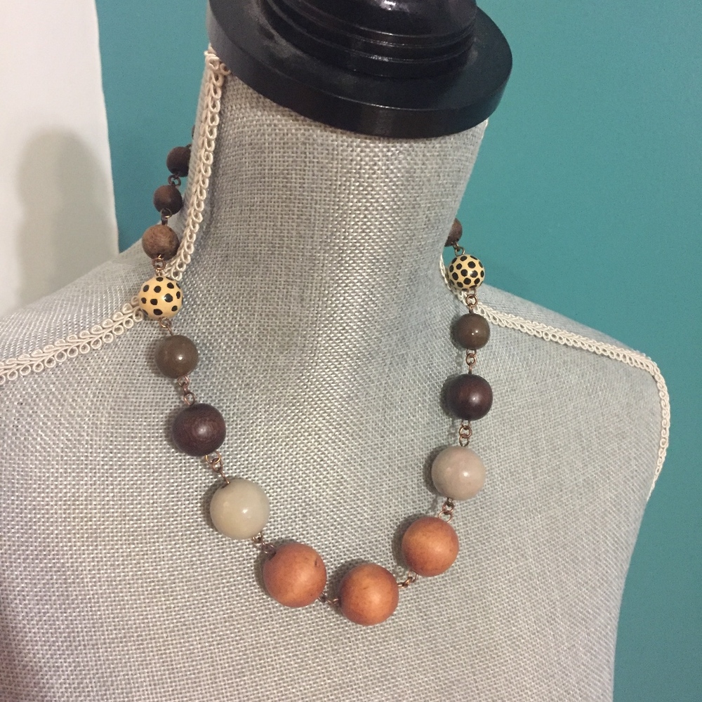 Wooden bead necklace
